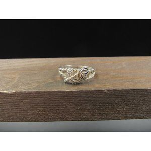Size 6.25 Sterling Silver Rose Flower Band Ring